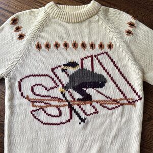 Vintage Sigallo Ski Design Cream Sweater